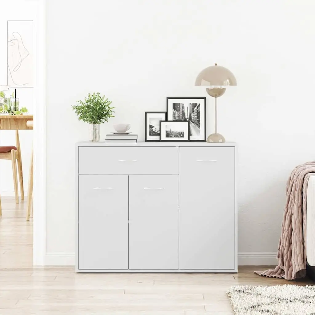 White Sideboard 88x30x70 cm Storage Cabinet