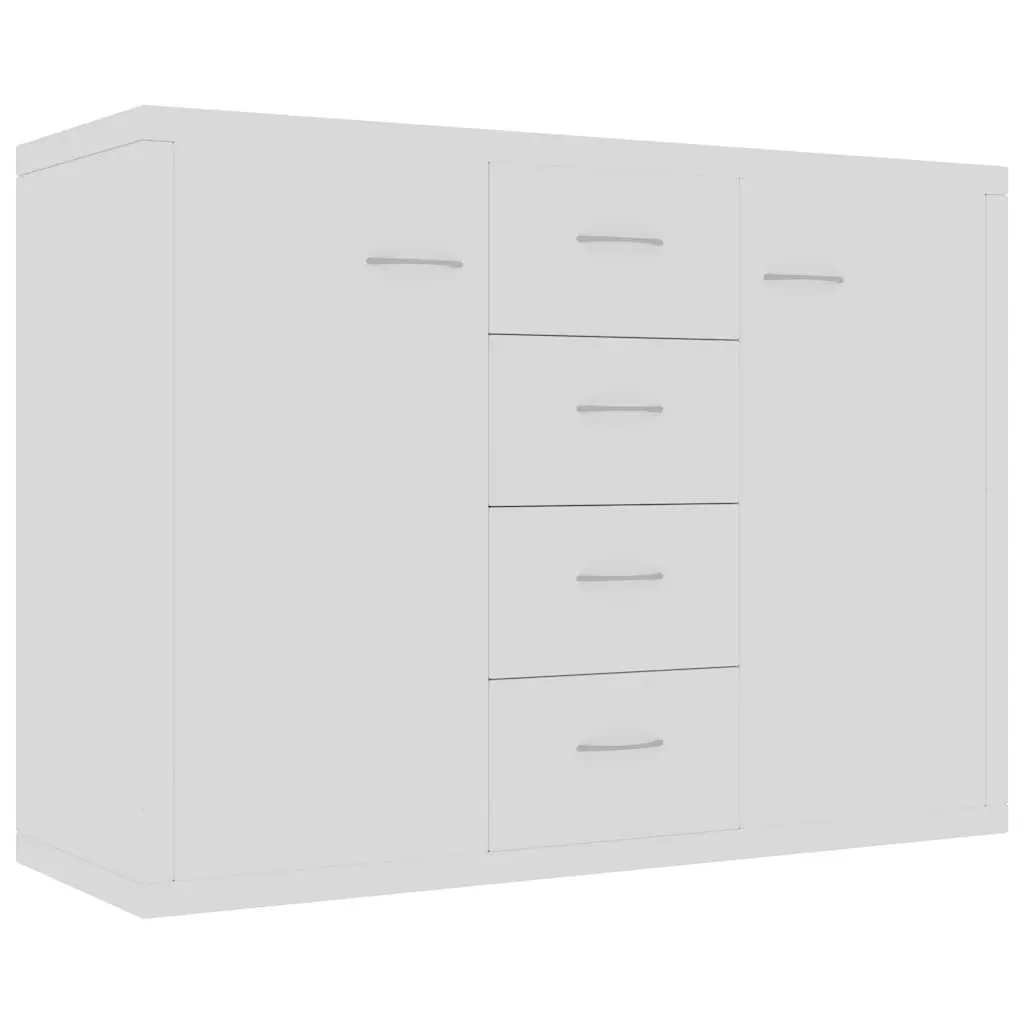 White Sideboard Storage Cabinet with 4 Drawers