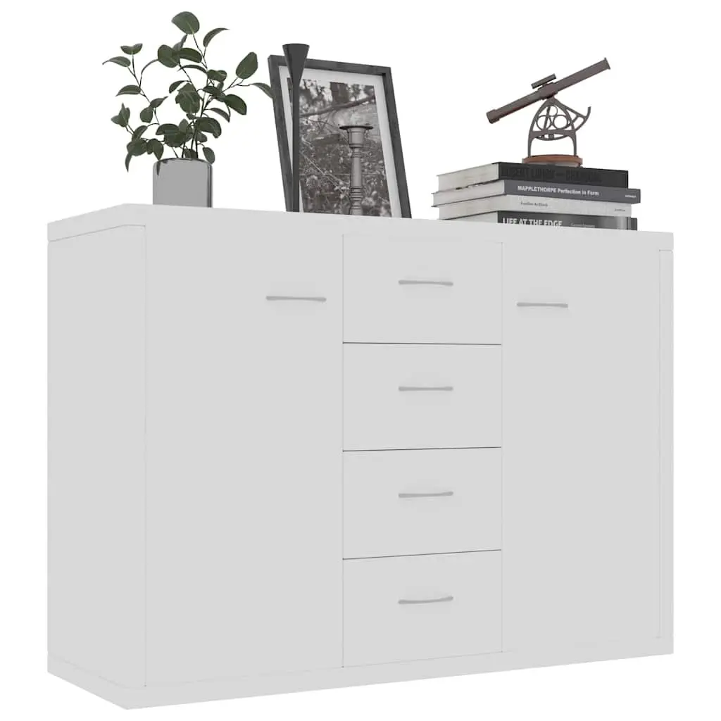 White Sideboard Storage Cabinet with 4 Drawers