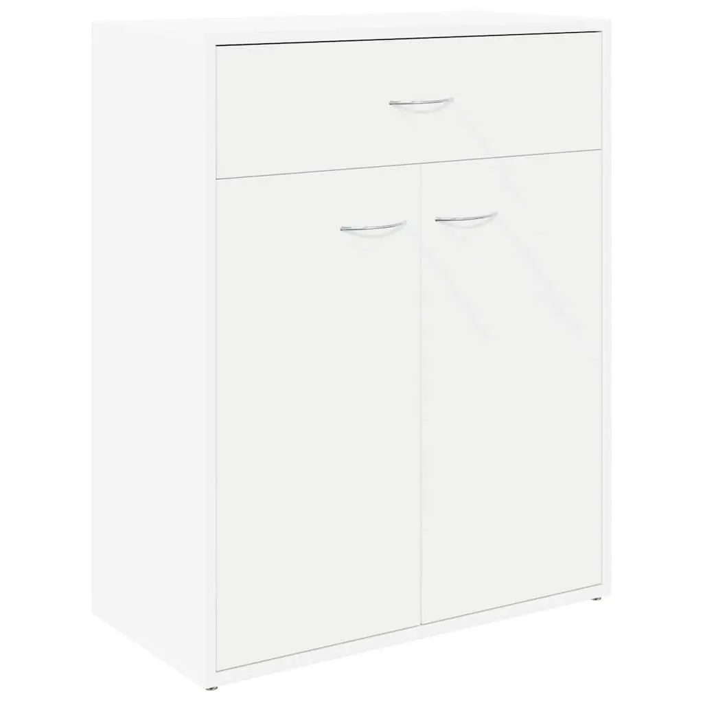 Sideboard Engineered Wood 60W x 30D x 75H cm White 2 Doors Drawer