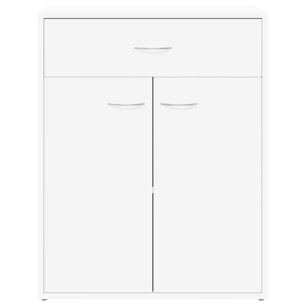 Sideboard Engineered Wood 60W x 30D x 75H cm White 2 Doors Drawer
