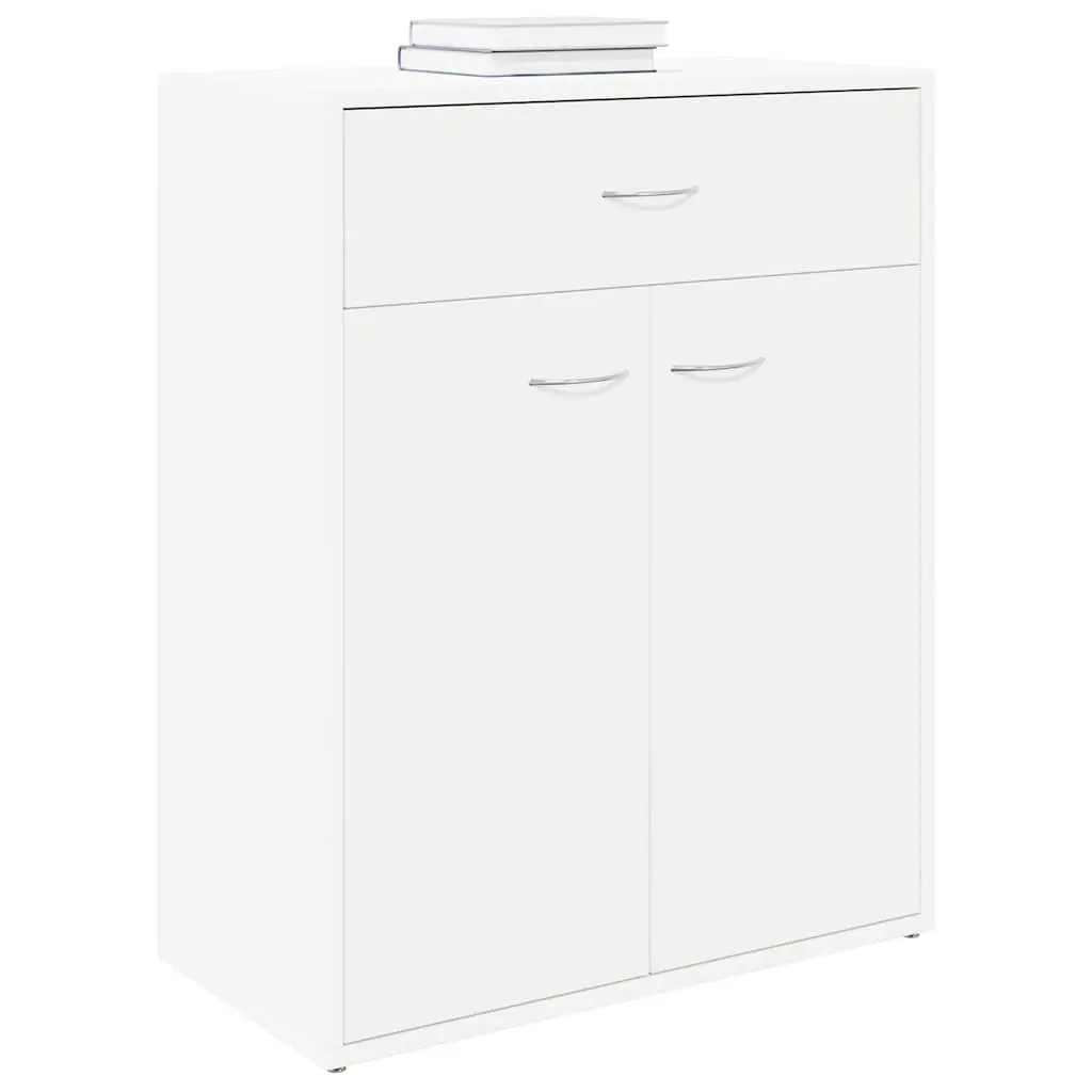 Sideboard Engineered Wood 60W x 30D x 75H cm White 2 Doors Drawer