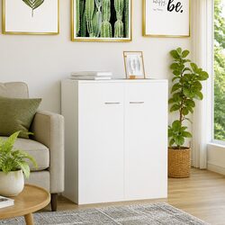 Sturdy White Sideboard with Two Spacious Compartments