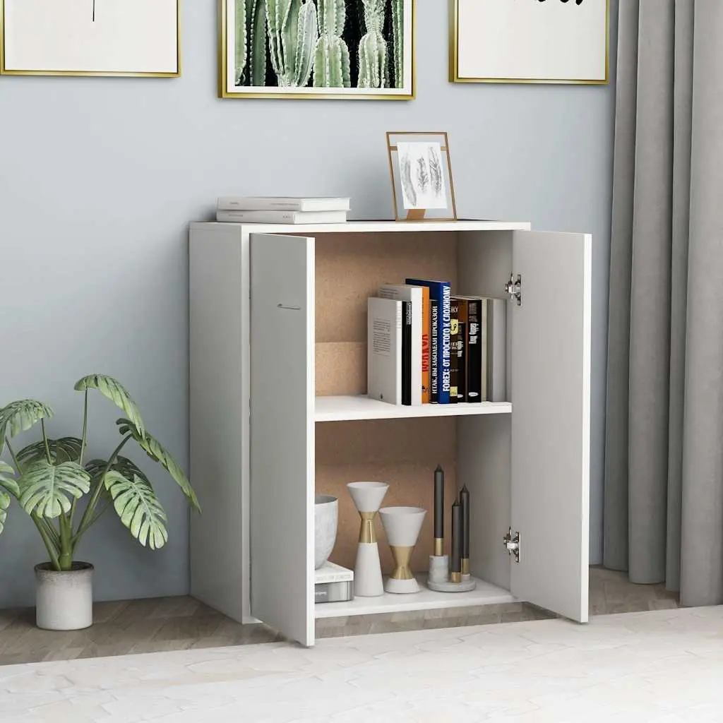 White Sideboard with Two Spacious Compartments