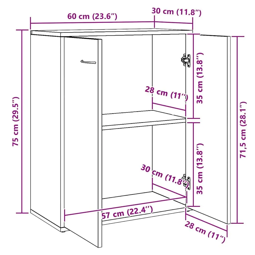 White Sideboard with Two Spacious Compartments