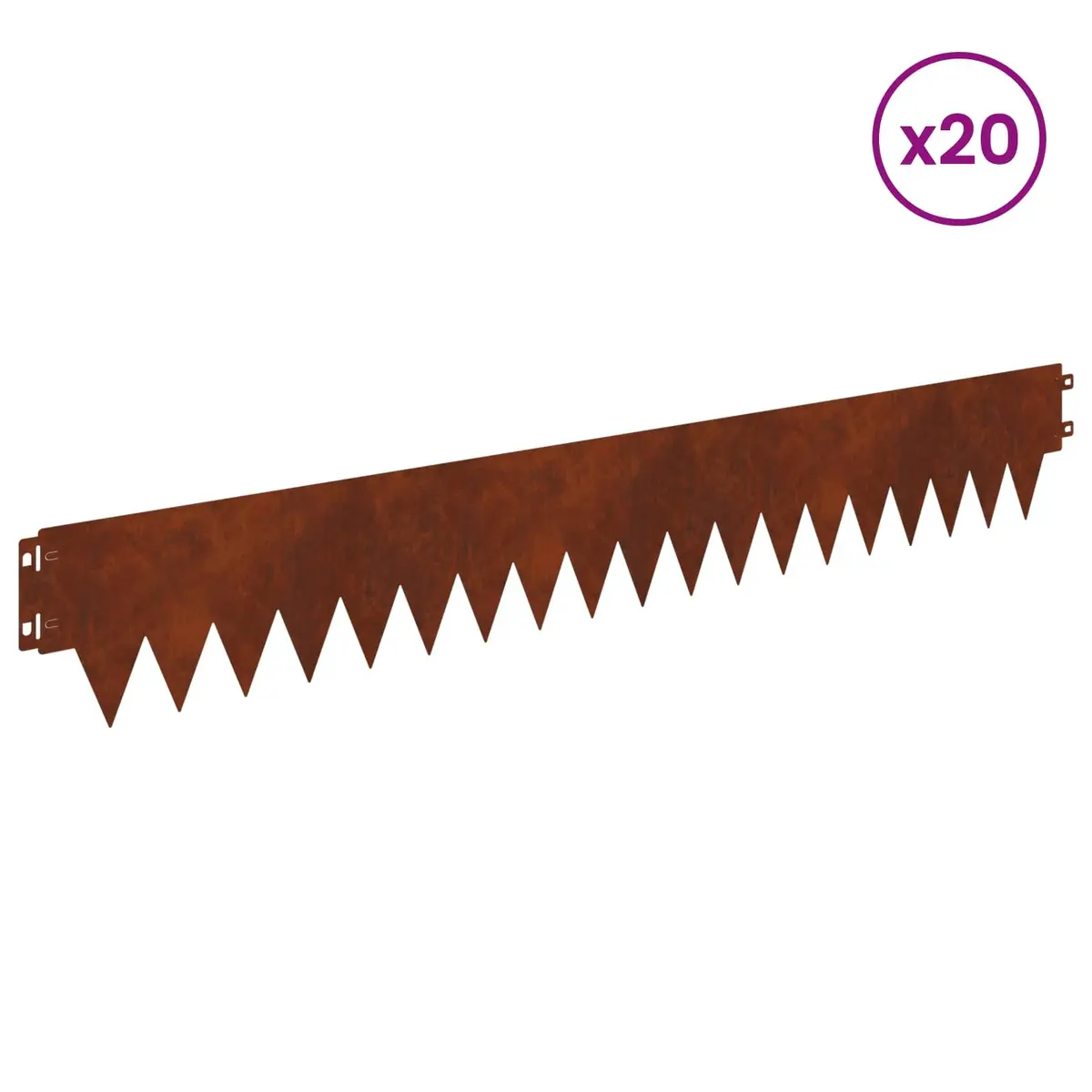 Garden Lawn Edging 20 Pieces 103 x 15 cm Steel Border Strips Flexible Landscape