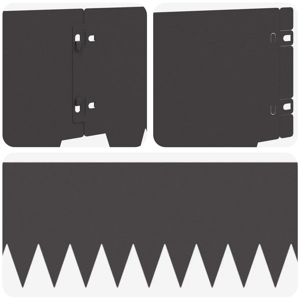 Garden Lawn Edging 10 Pieces 103 x 20 cm Steel Metal Black Borders
