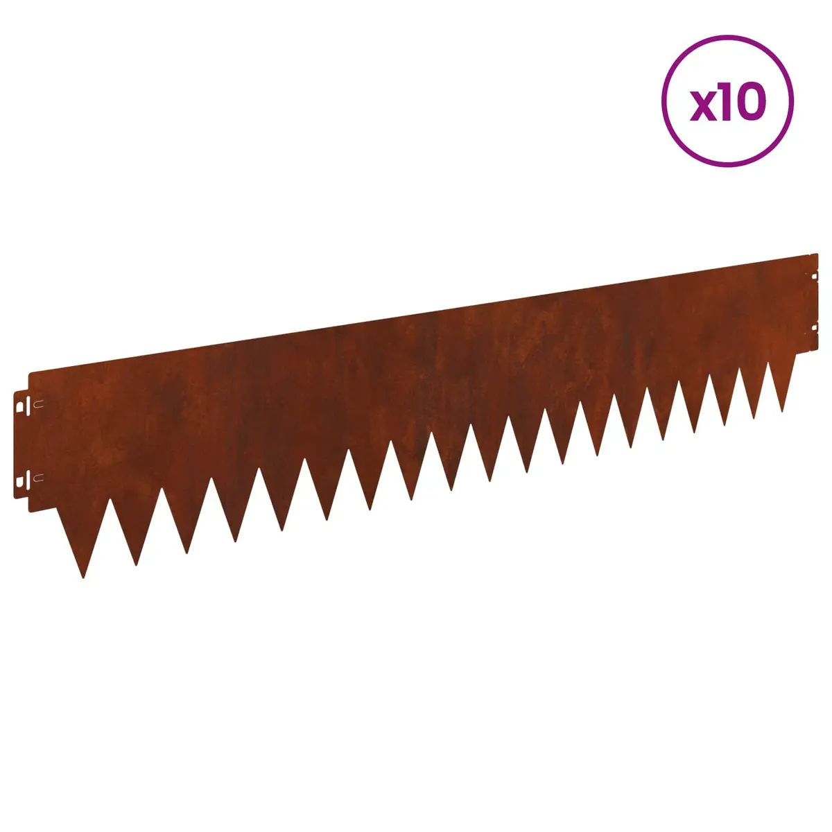 Garden Lawn Edging 10 Pieces Steel Border Flexible Interlocking Outdoor