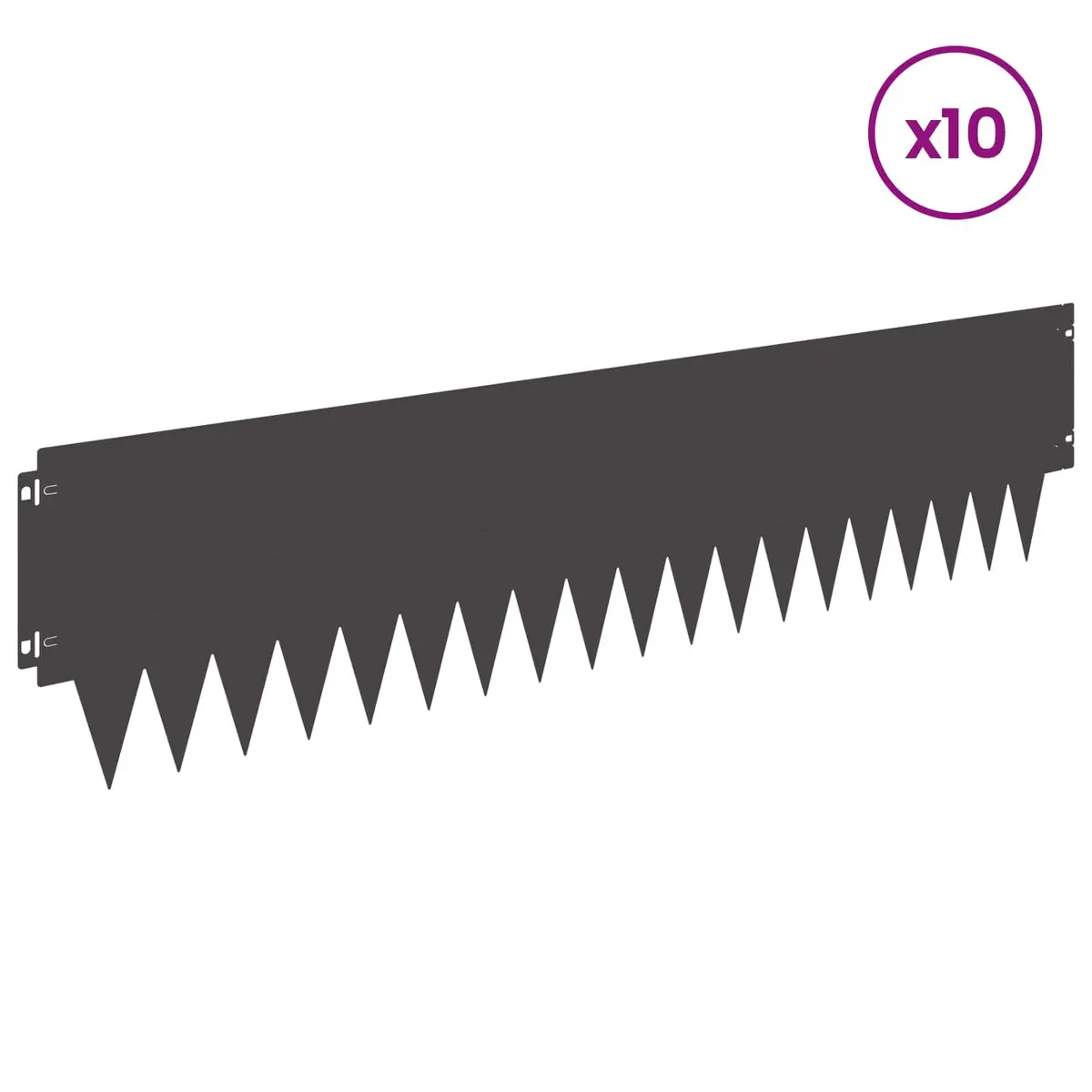 Garden Lawn Edging 10 pcs Steel Black Flexible Borders Landscaping Outdoor
