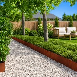 High-Quality Steel Lawn Edging Set of 20 Flexible Brown