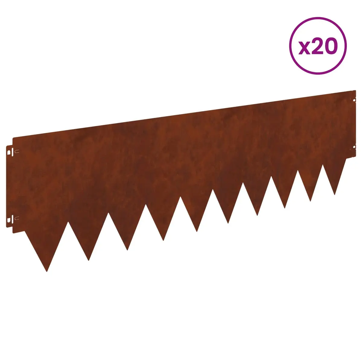 Garden Lawn Edging 20 Pieces Steel Border Flexible Interlocking Metal Edger