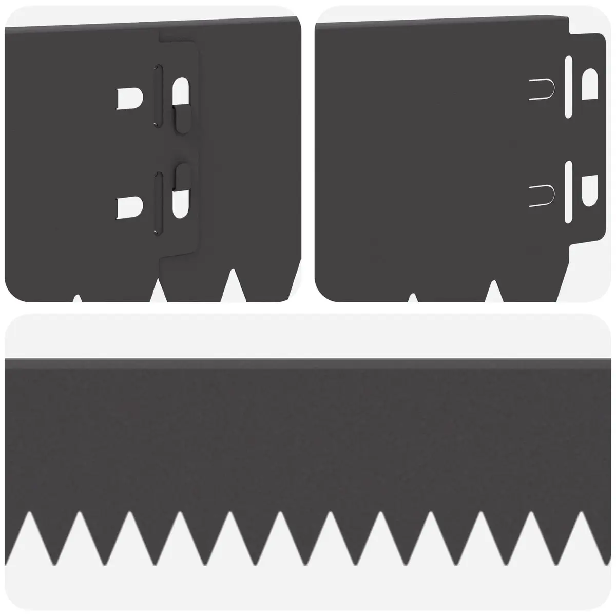 Lawn Edging Steel 103x10cm Black 10 Piece Bent Top Border Edge