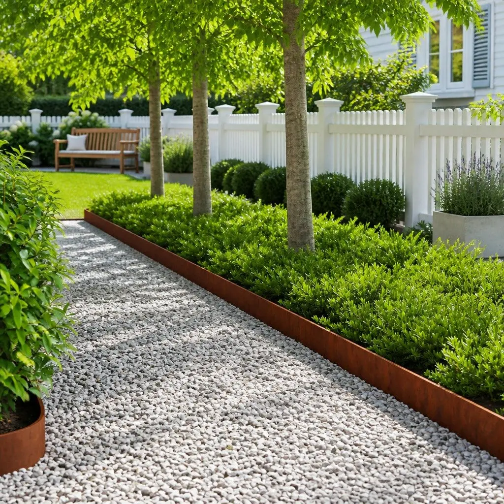 Lawn Edge Border Steel 103x15cm Brown 10 Piece Bent Top Landscape Edging