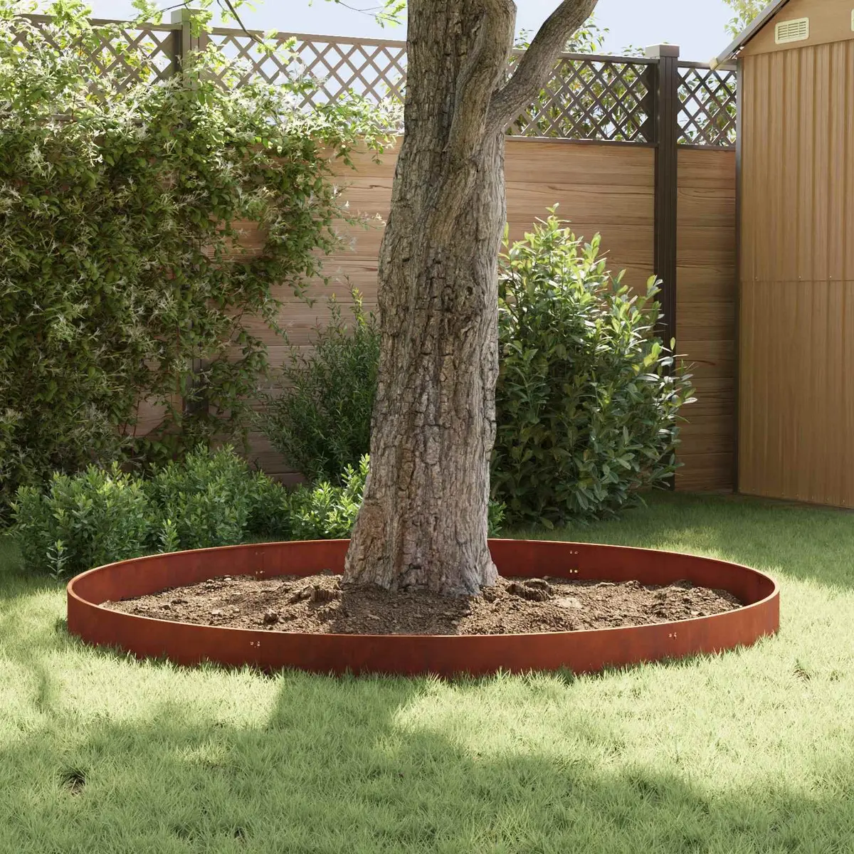 Garden Lawn Edge with Bent Top 20 pcs 103x15cm Steel Border Edging Rusty Brown