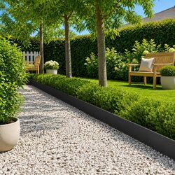 20-Piece Steel Black Garden Lawn Edging Border 103cm