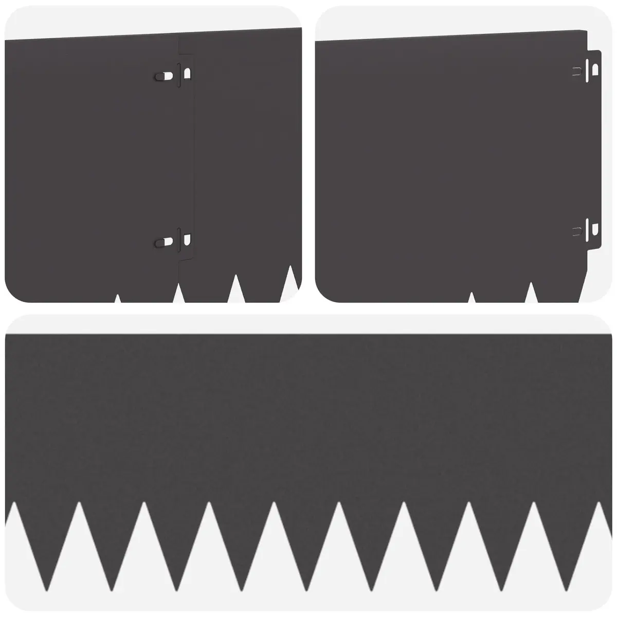Lawn Edging Steel 103x25cm Bent Top Black 20 Piece