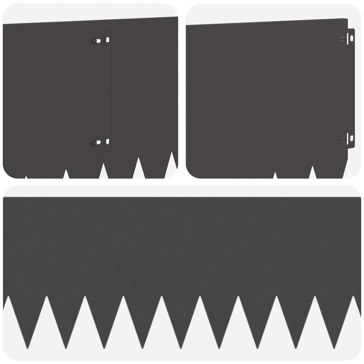 Garden Lawn Edge with Bent Top 10pcs 103x30cm Steel Border Edging Black