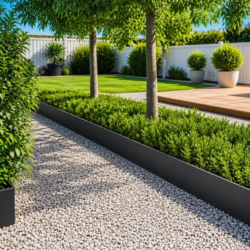 Garden Lawn Edging 20 Pieces 103cm x 30cm Steel Black Landscape Border