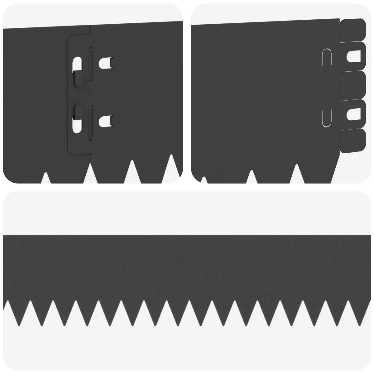 Garden Lawn Edge with Top Fold 10 pcs 103x10cm Steel Black Border Edging