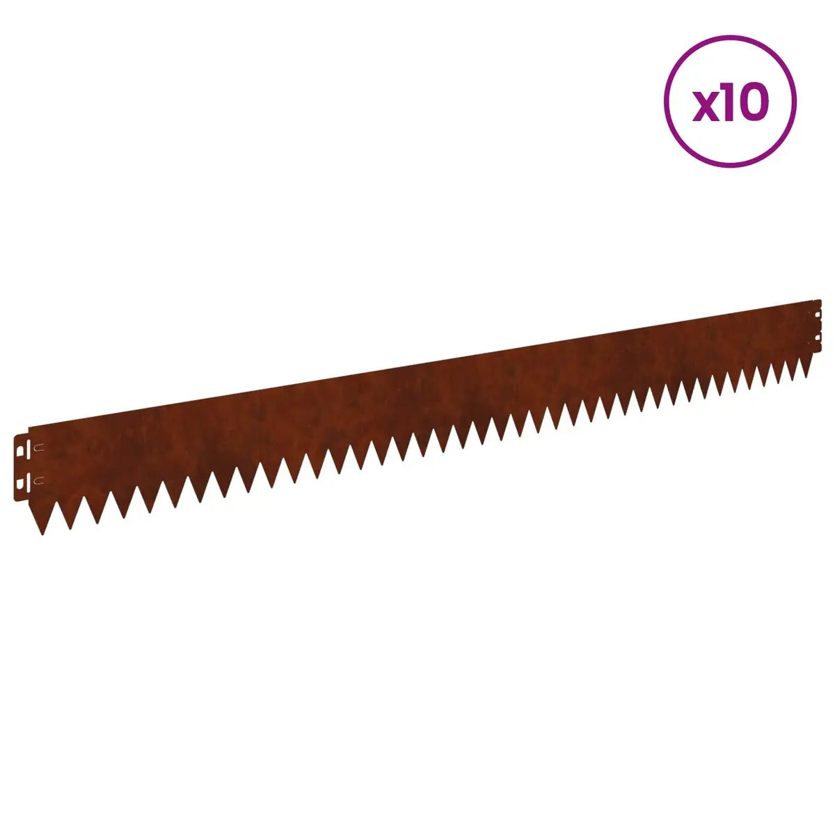 Steel Garden Lawn Edging Border 10 pcs 103x10cm Rusty Brown