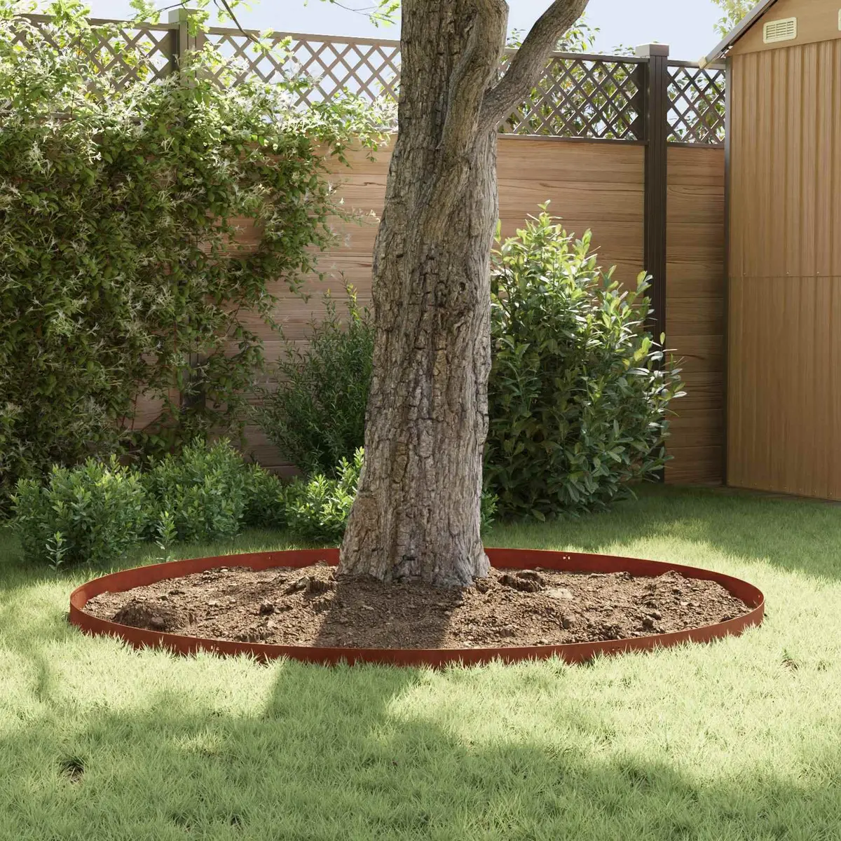 Steel Garden Lawn Edging Border 10 pcs 103x10cm Rusty Brown