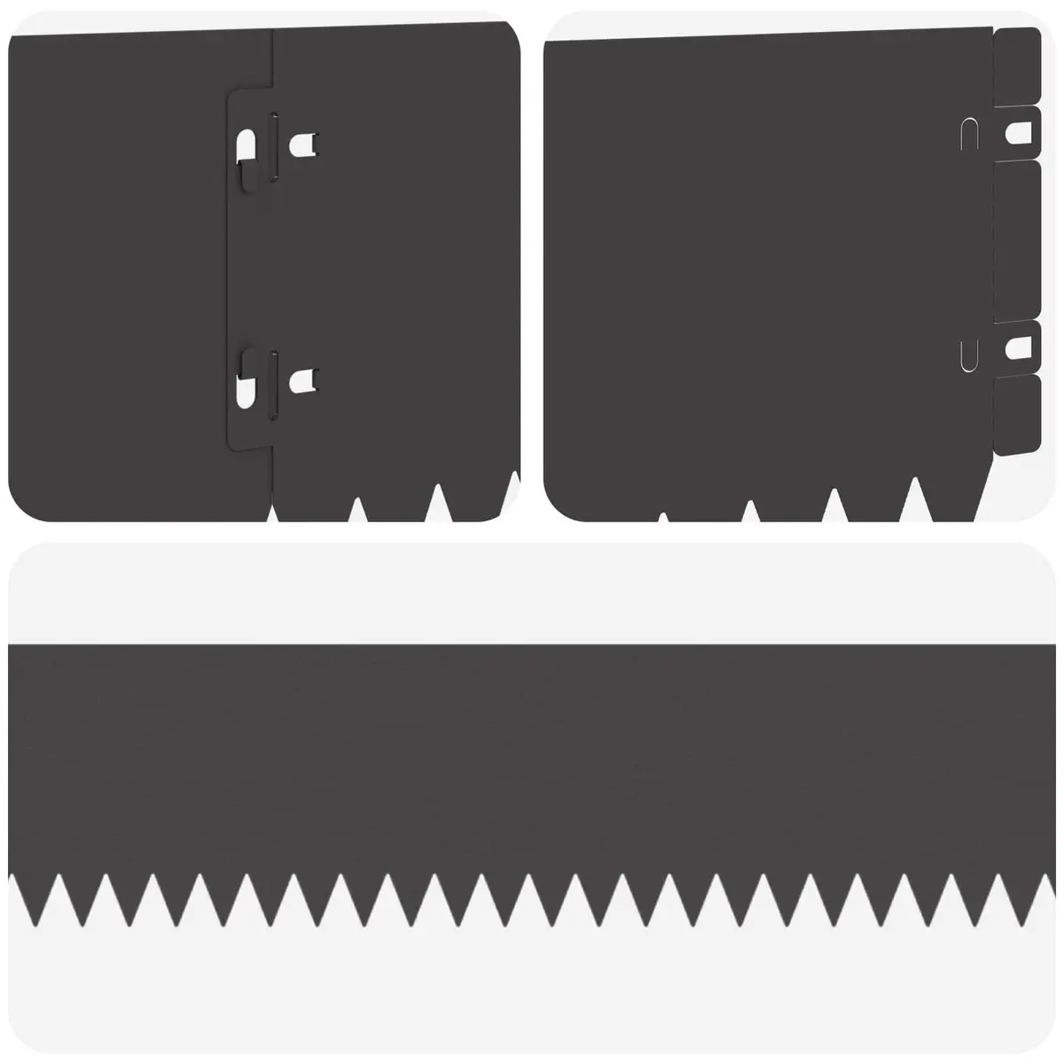 Garden Lawn Edging 10 pcs Steel Border Edge with Top Fold 103x15cm Black