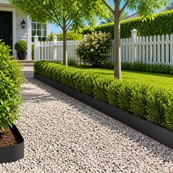 Durable Steel Garden Lawn Edging - 10 pcs Black 103 x 20 cm