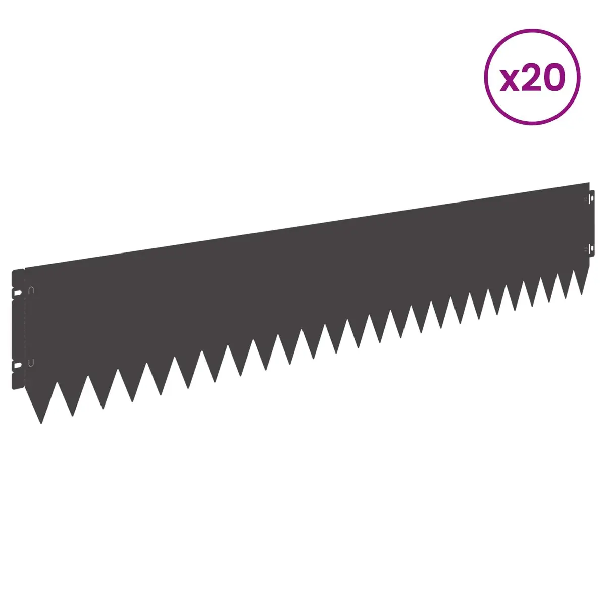 Garden Lawn Edging 20pcs 103x20cm Steel Border Fold Top Landscape Edge Black