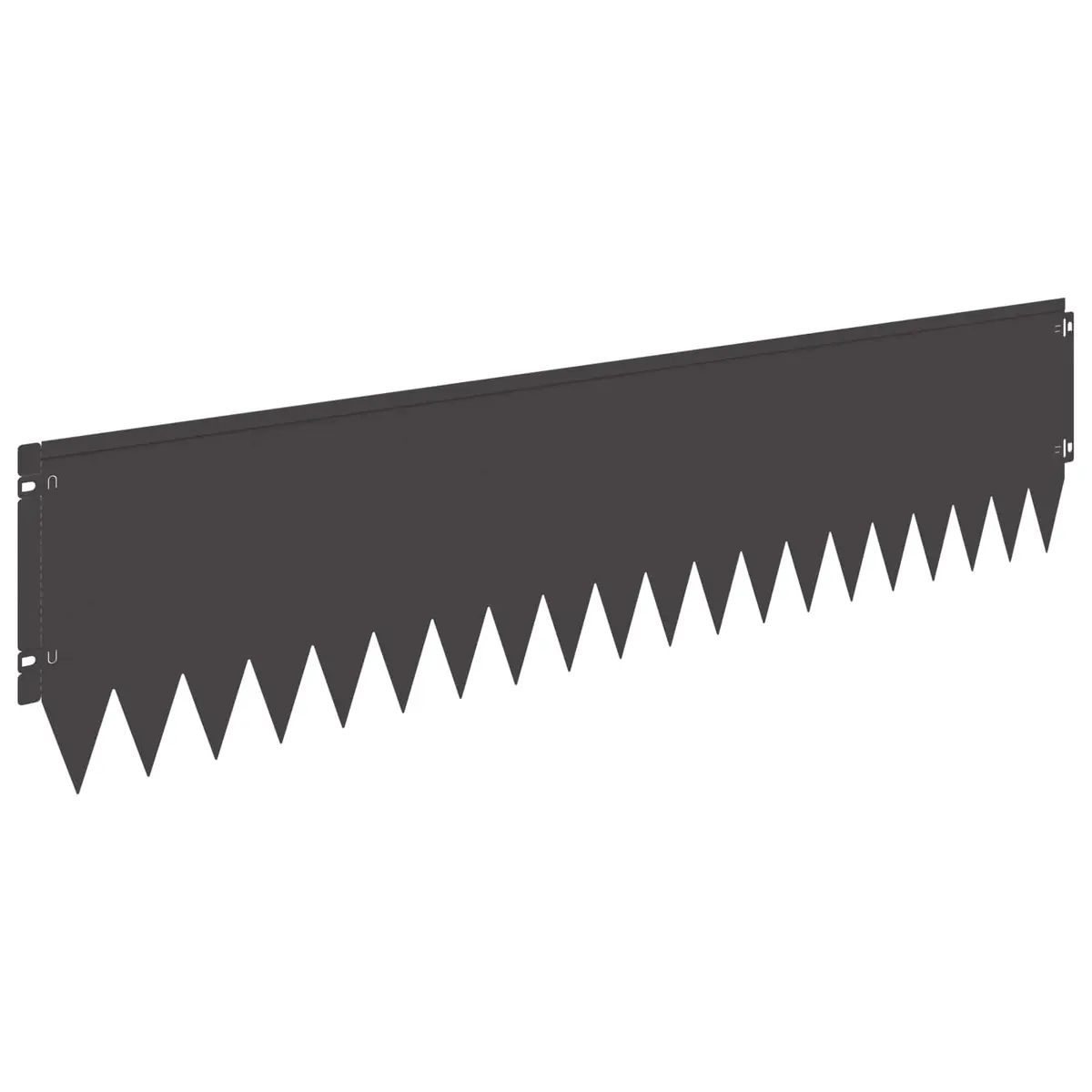 20-Piece Steel Lawn Edging 103x25cm Black