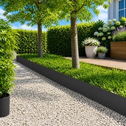 Garden Lawn Edging Border 20 pcs Steel Black Landscape Flower Bed Barrier