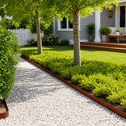 20 pcs Steel Garden Lawn Edging 100 x 12 cm in Rusty Brown