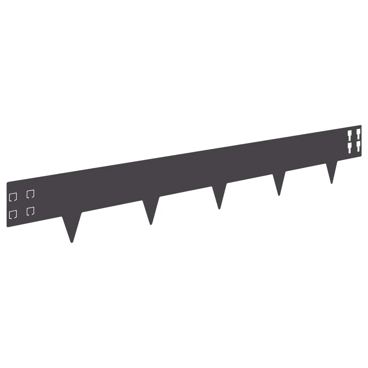 Lawn Edge Garden Border Steel 100x15cm Black Sharp Points