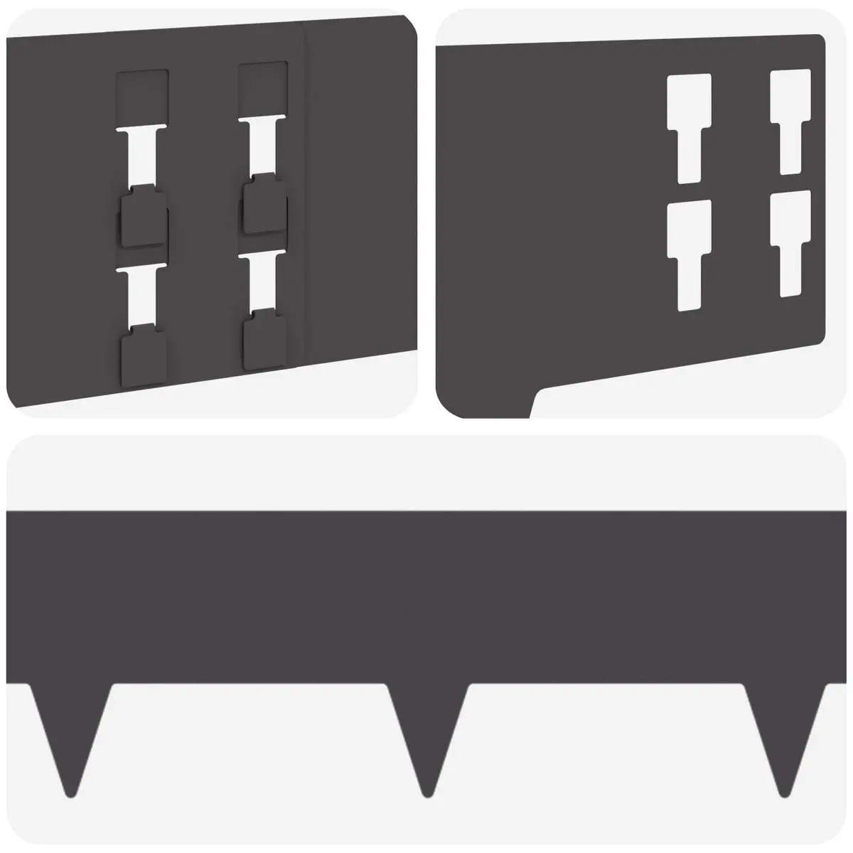 Lawn Edge Garden Border Steel 100x15cm Black Sharp Points