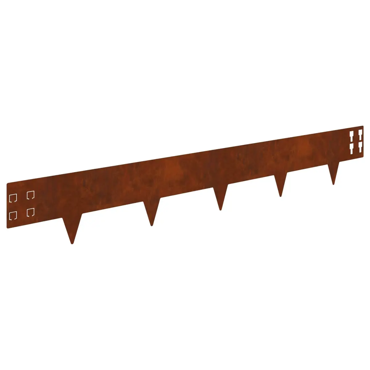Garden Lawn Edging Steel 100x15cm Brown 10 Piece