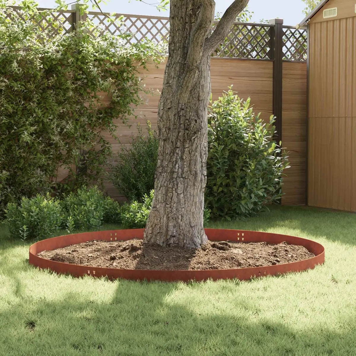 Garden Lawn Edging Steel 100x15cm Brown 10 Piece