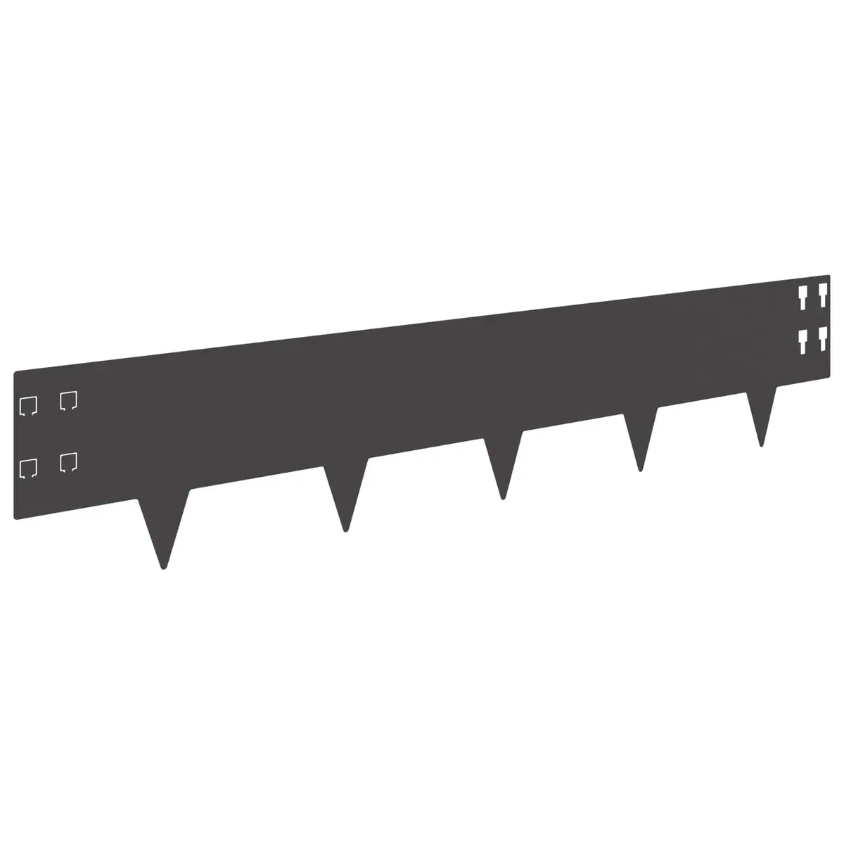 Garden Lawn Edging 20 Pieces Steel Black Landscape Border Flexible Outdoor