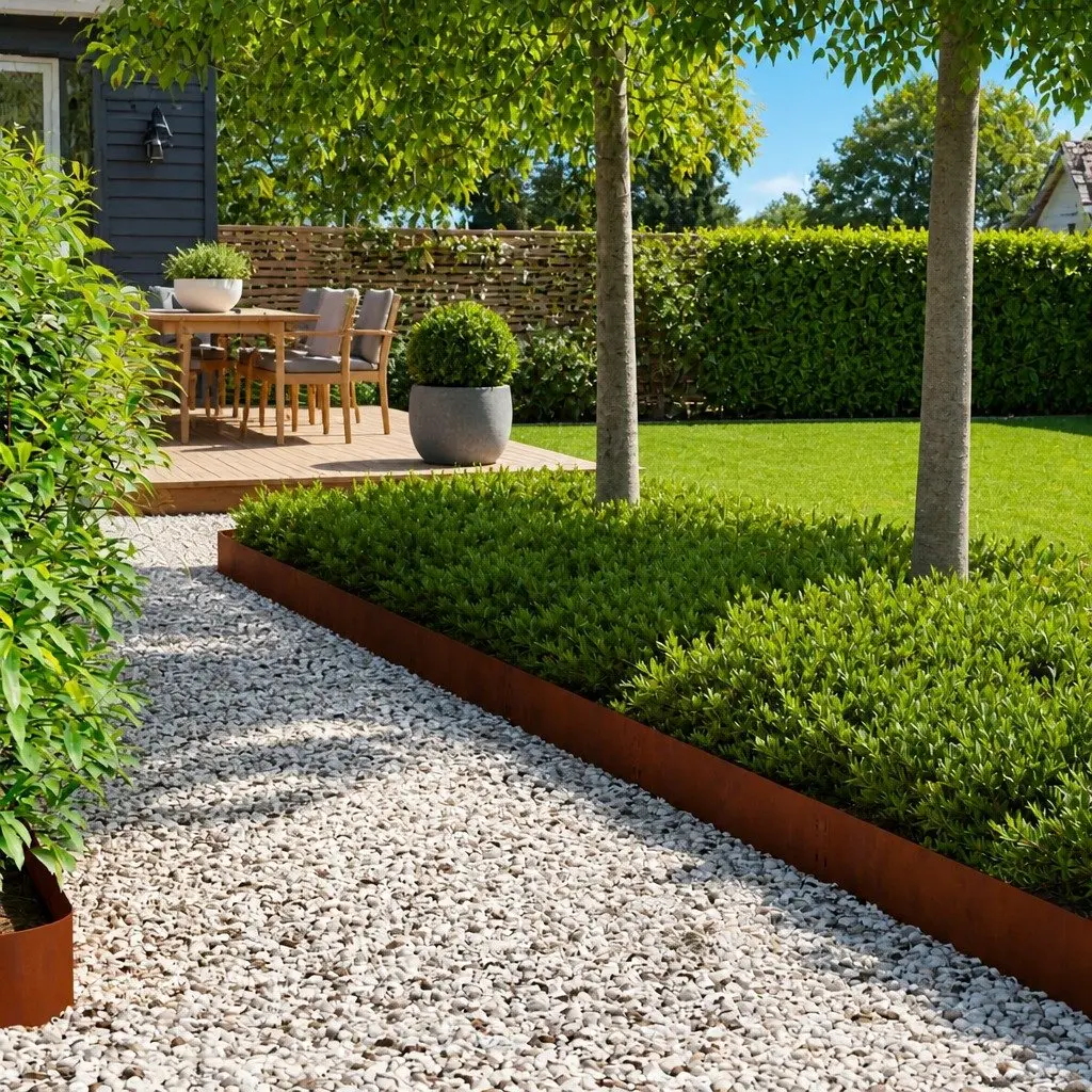 Lawn Edging Border Steel 100 x 20 cm Brown
