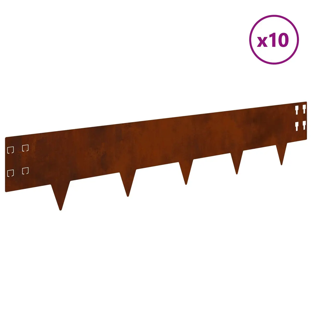 Lawn Edging Border Steel 100 x 20 cm Brown