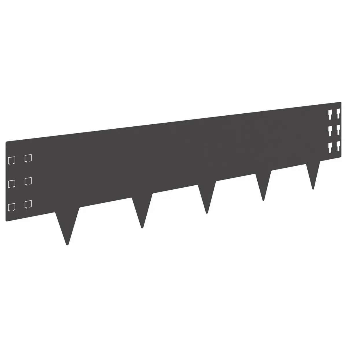Garden Lawn Edging 10 Pieces Steel Black Flexible Landscape Border 100x25cm