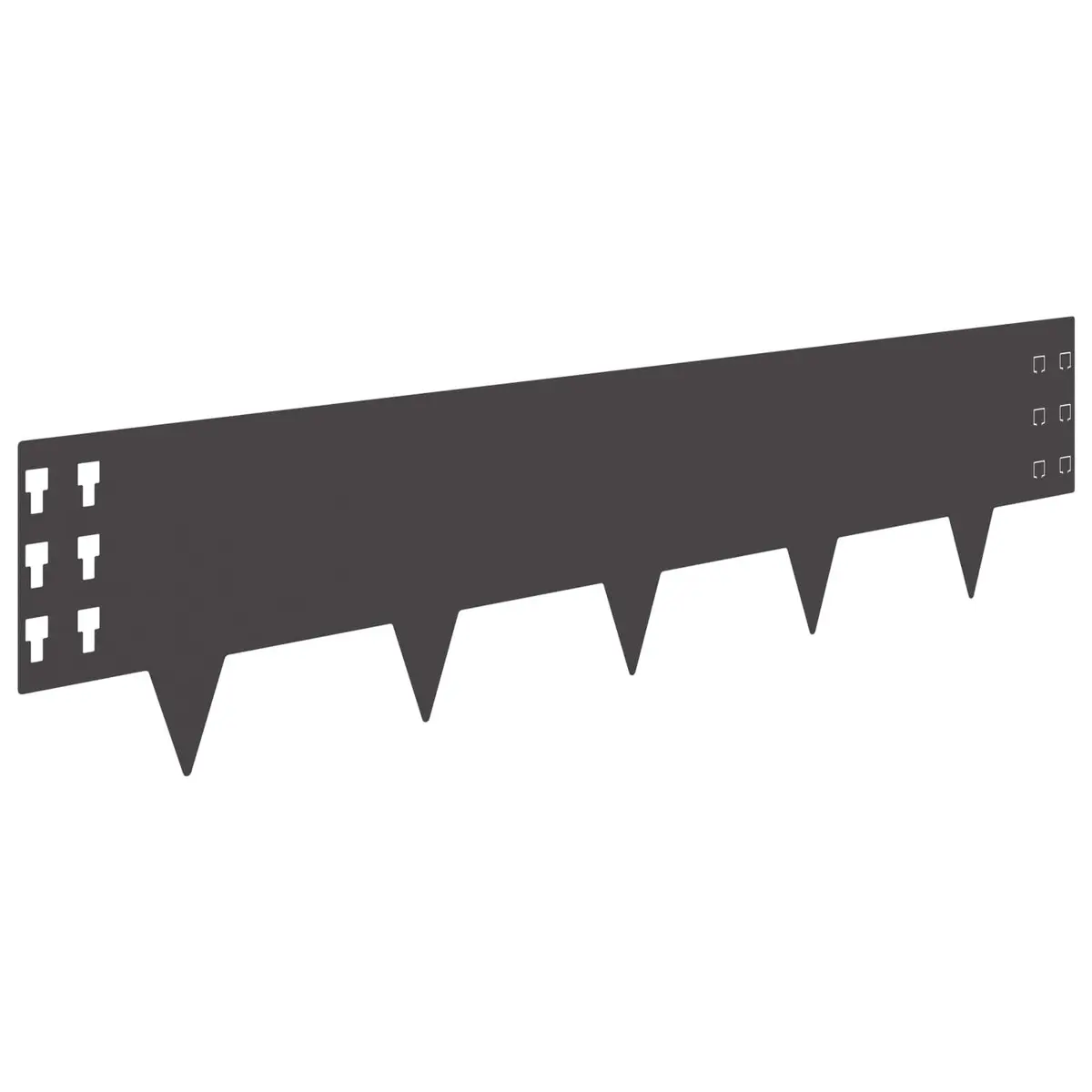 Garden Lawn Edging 10 Pieces Steel Black Flexible Landscape Border 100x25cm
