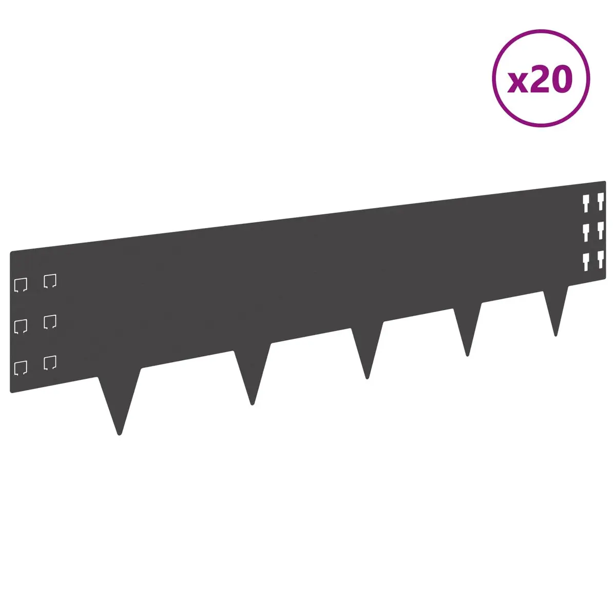 Garden Lawn Edging Steel Border 20 Pieces Flexible Landscape Boundary