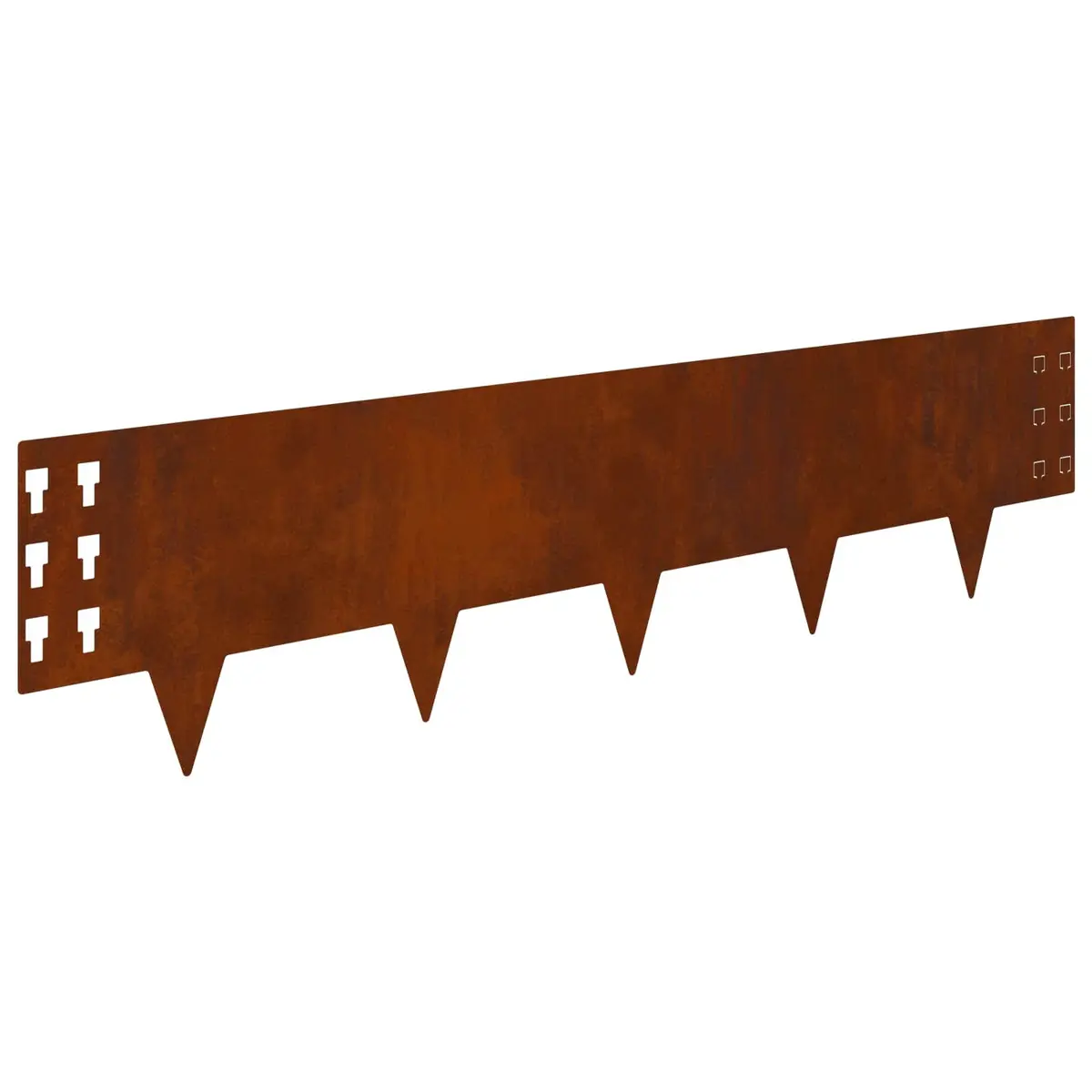 Garden Lawn Edging 10 pcs Steel Borders Landscaping Flexible Rusty Brown