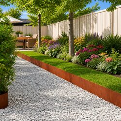 Garden Lawn Edging 20pcs 100x25cm Steel Flexible Landscape Border Brown