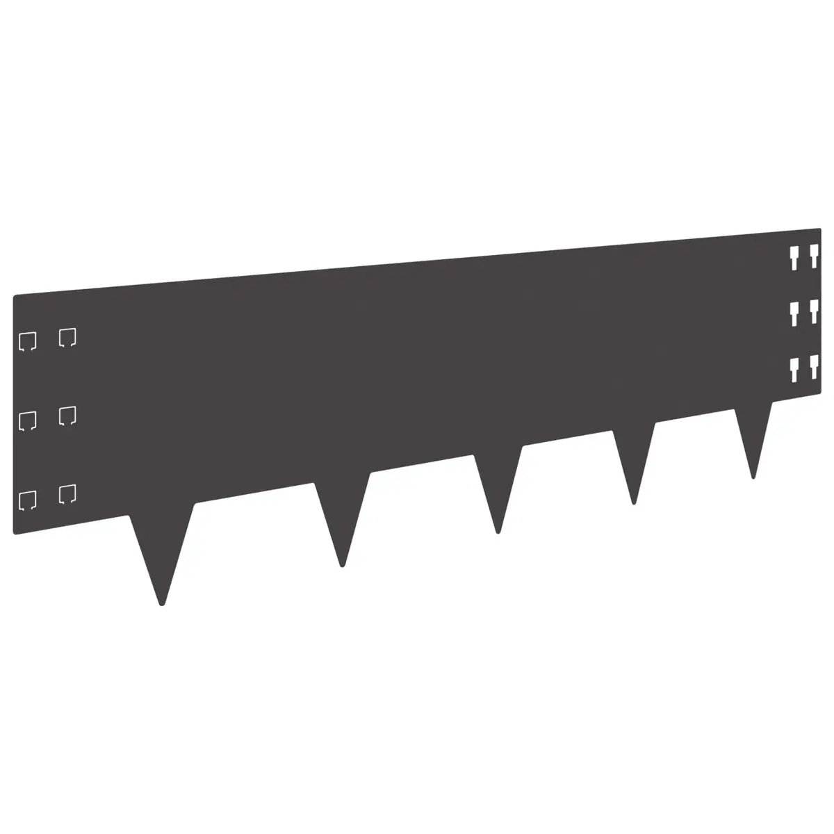 Steel Lawn Edging 100 x 30 cm Black 10 Piece