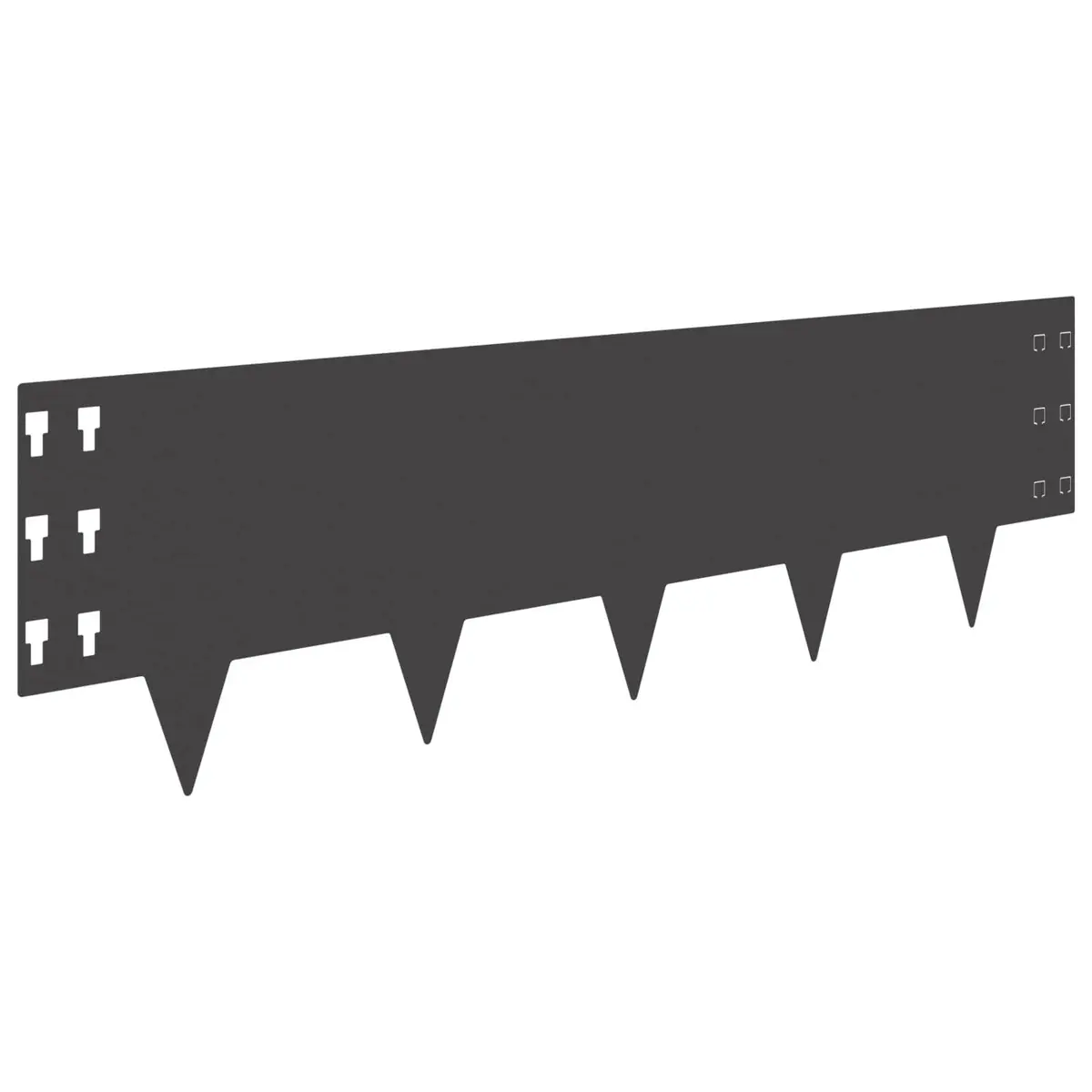 Steel Lawn Edging 100 x 30 cm Black 10 Piece