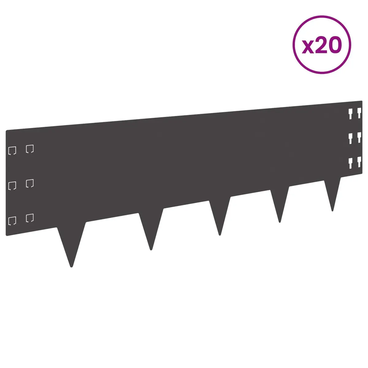 Steel Garden Lawn Edging Border 20 Pieces 100x30cm Landscape Landscaping Outdoor
