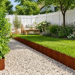 Brown Steel Garden Lawn Edging - 10 Pcs 100 x 30 cm