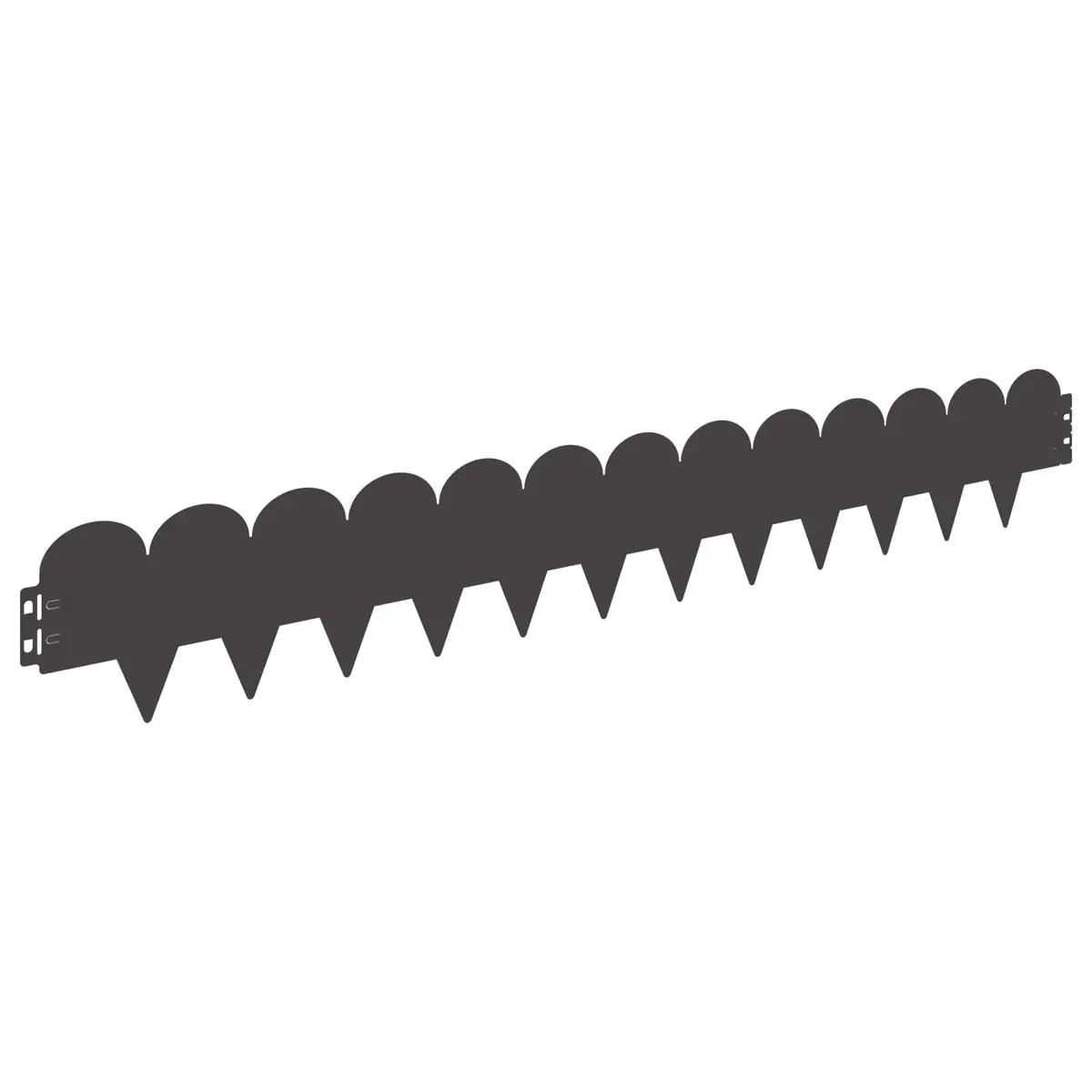 Garden Lawn Edging 10 pcs 103x15cm Steel Border Edge Sharp&Round Top Black