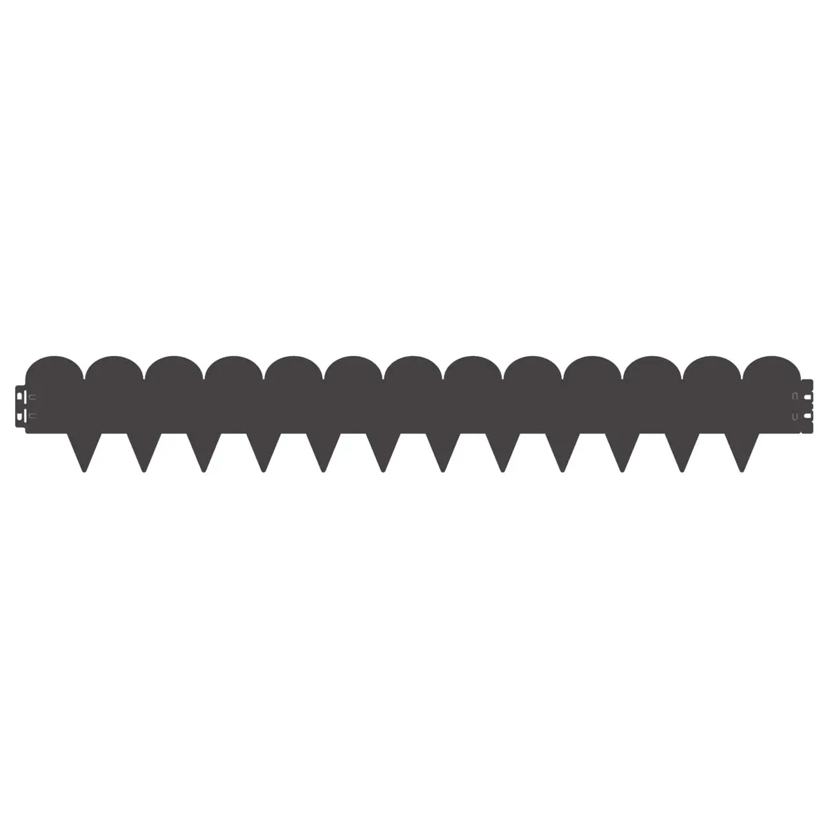 Garden Lawn Edging 10 pcs 103x15cm Steel Border Edge Sharp&Round Top Black