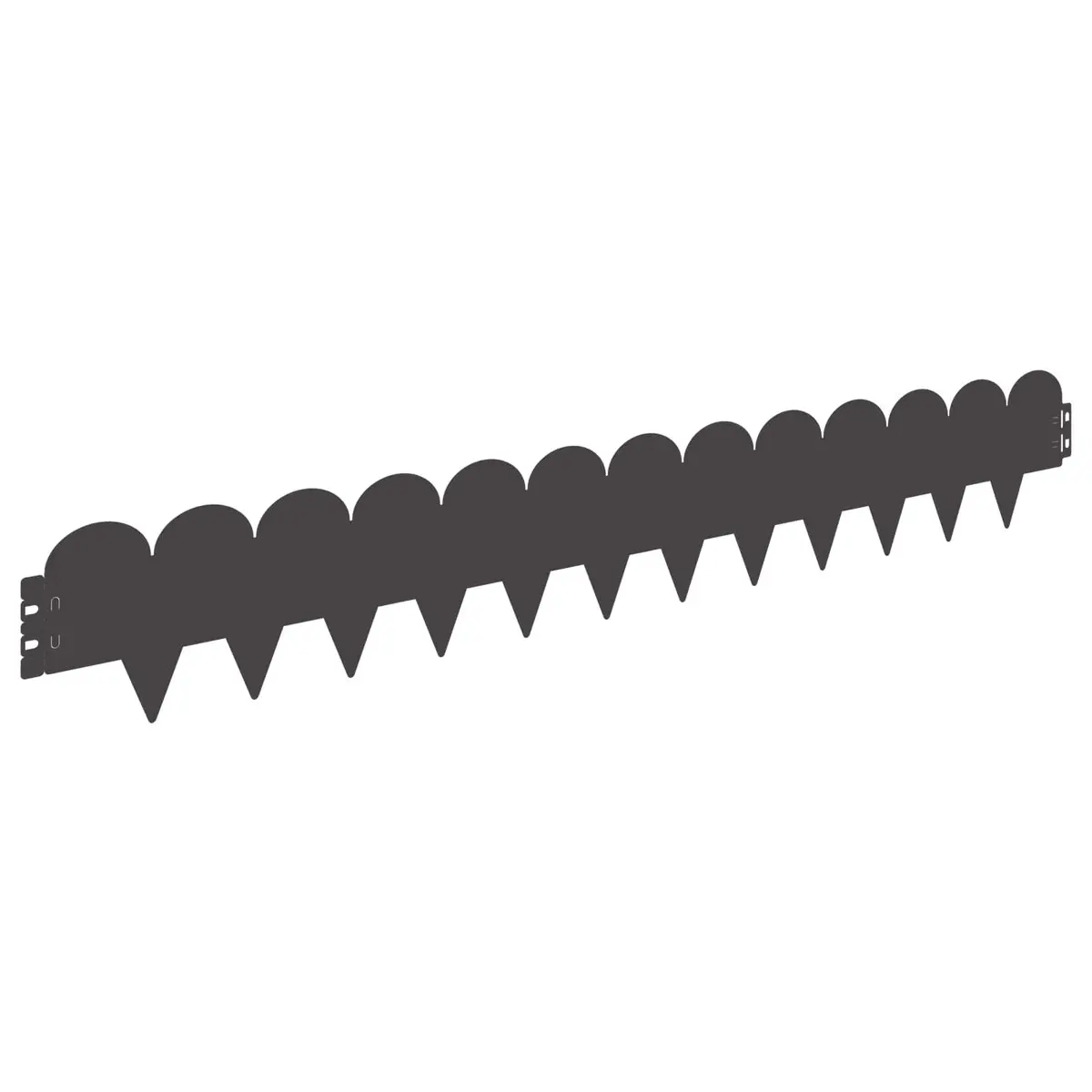 Garden Lawn Edging 10 pcs 103x15cm Steel Border Edge Sharp&Round Top Black